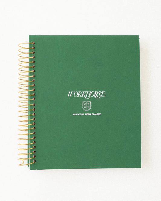2025 SOCIAL MEDIA PLANNER IN GREEN