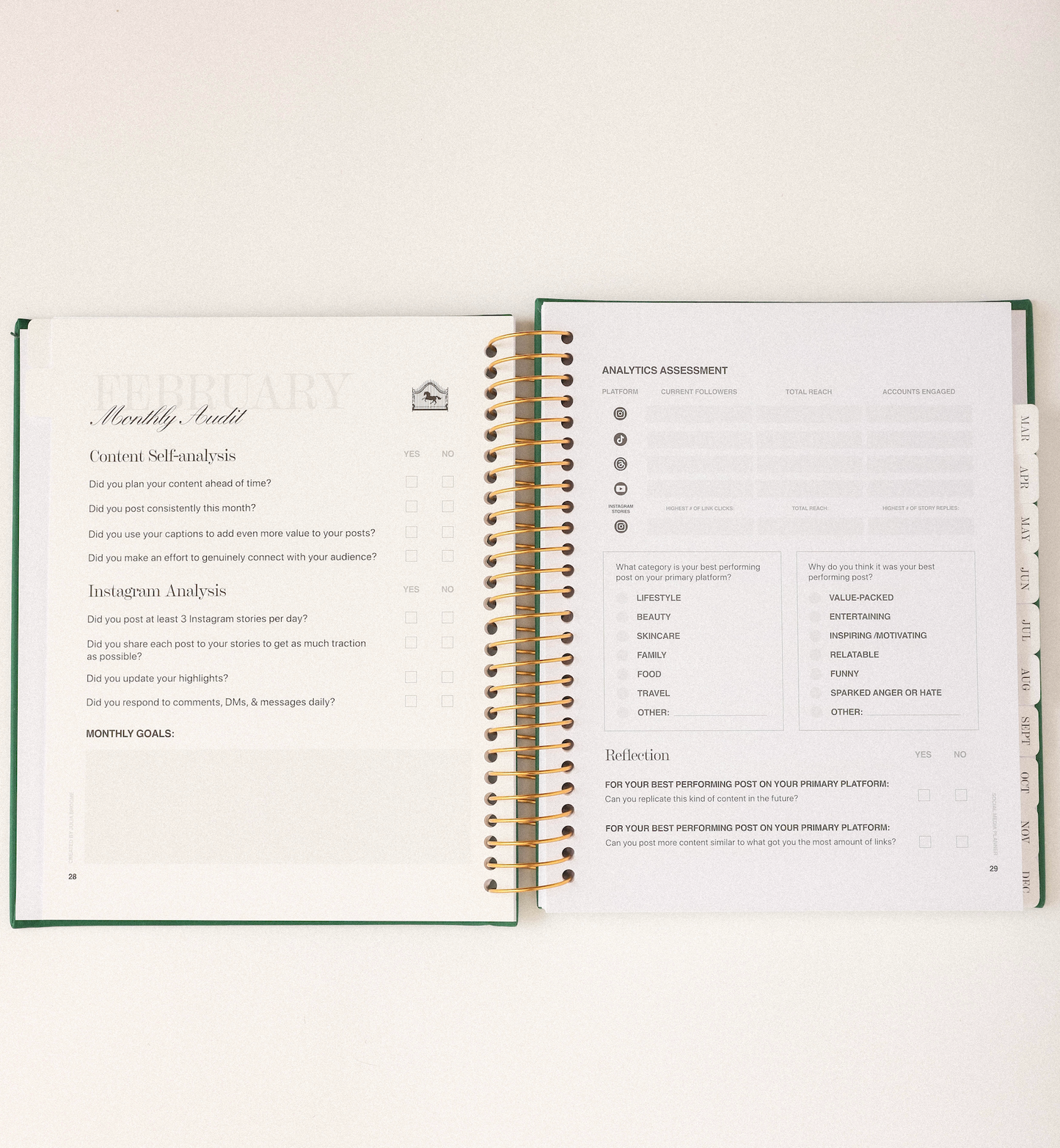 *NEW* UN-DATED Social Media Planner in Milky Pink